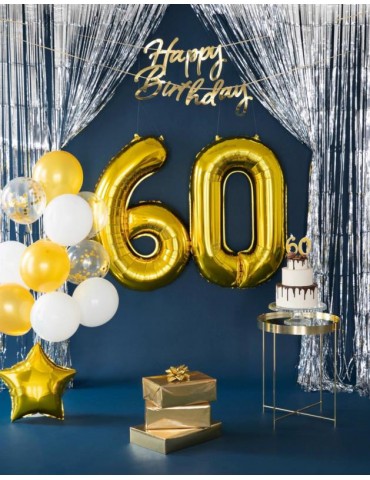 1Balon Foliowy cyfra 6 złota 450018 100 cm jubileusz urodziny przyjęcia rocznice