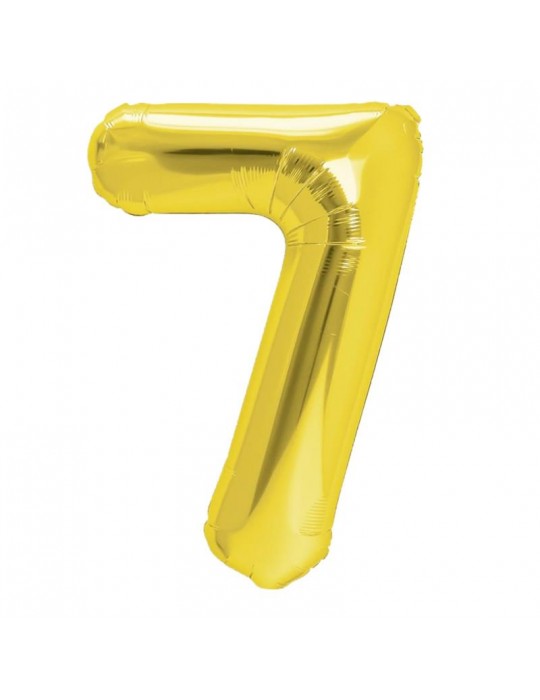 1Balon Foliowy cyfra 7 złota 450019 100 cm jubileusz urodziny przyjęcia rocznice