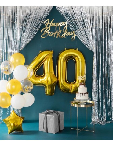 1Balon Foliowy cyfra 4 złota 450016 100 cm jubileusz urodziny przyjęcia rocznice