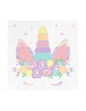 1Serwetki jednorożec papierowe 512330 10 sztuk 16x16 unicorn pastelowe urodziny