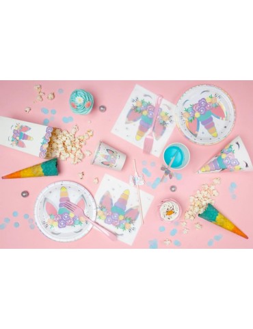 1Serwetki jednorożec papierowe 512330 10 sztuk 16x16 unicorn pastelowe urodziny