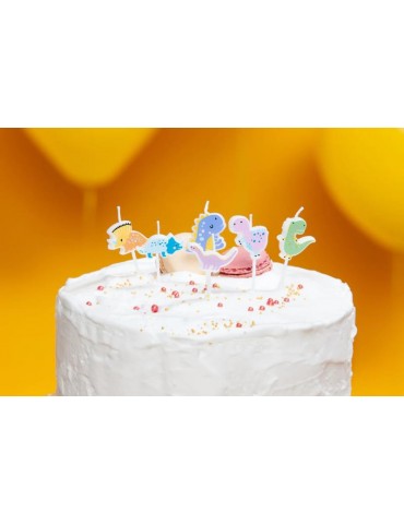 1Świeczki urodzinowe dinozaury 420311 6 sztuk party urodziny