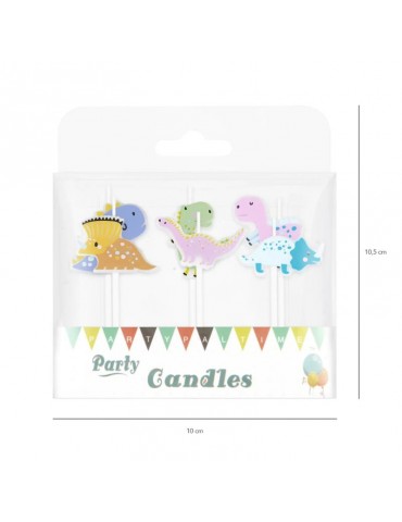 1Świeczki urodzinowe dinozaury 420311 6 sztuk party urodziny