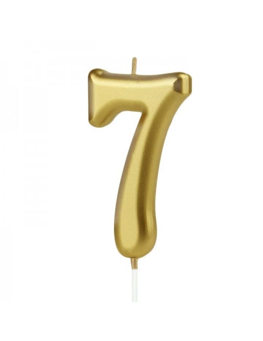 1Świeczka urodzinowa cyfra 7złota 420187 7 cm urodziny przyjęcia
