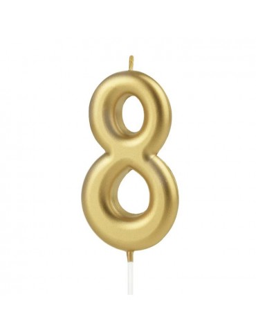 1Świeczka urodzinowa cyfra 8złota 420188 7 cm urodziny przyjęcia