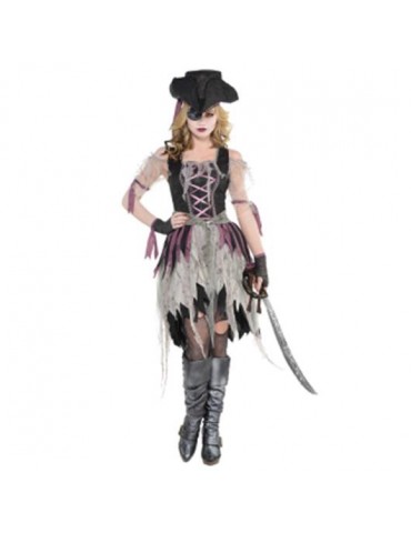 1Ad Strój Piratki Upiornej 84827655 L z kapeluszem piraci zombie sukienka halloween