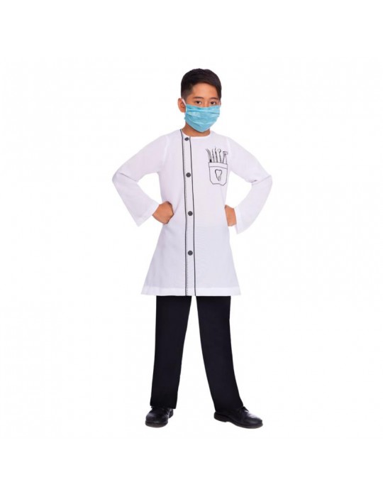 1Strój Lekarz Dentysta 9904659 110/116 fartuch z maseczką kitel lekarz dziecięcy