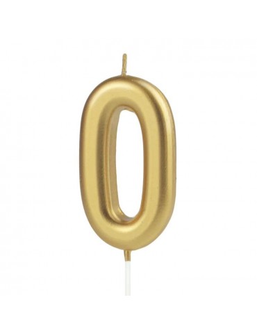 1Świeczka urodzinowa cyfra 0złota 420180 7 cm urodziny przyjęcia