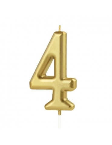 Świeczka urodzinowa cyfra 4 złota 420184 7 cm urodziny przyjęcia