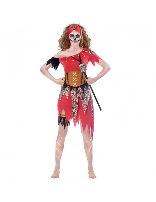 1Ad Strój Szamanka Wódz 9902716 M czerwona Halloweeen Karnawał Śmierci
