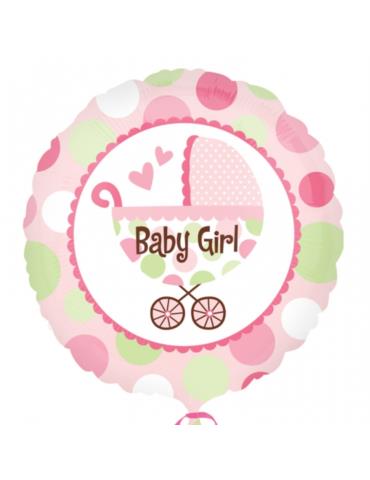 Balon foliowy 18"" CIR Baby Girl Buggy, 1szt.