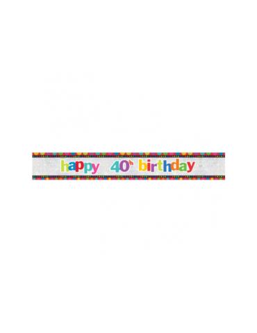 Baner Happy 40th Birthday, 12,6 x 270cm, 1szt.