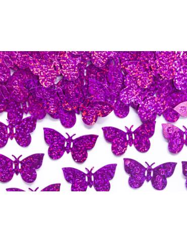 Konfetti holograficzne Motyle, różowy, 1 5g, 1op.