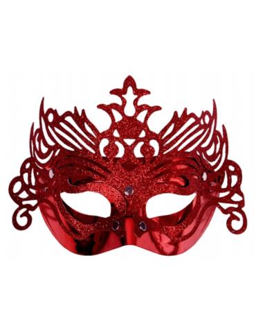 Maska Party z ornamentem, czerwony, 1szt .