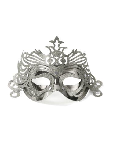 Maska party z ornamenten, srebrny, 50szt .