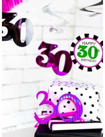 Okulary 30, fuksja, 1szt.