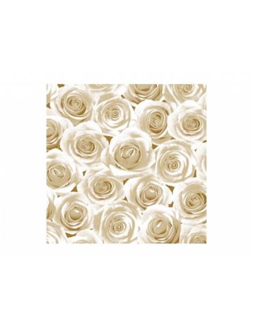 Serwetki Róże, biały, 33 x 33cm, 1op.