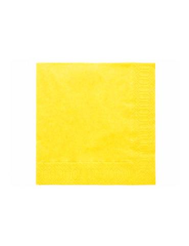 Serwetki trójwarstwowe, żółty, 33 x 33cm , 1op.