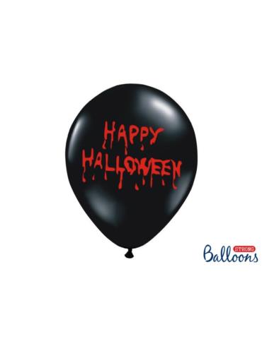 Balony 30cm, Happy Halloween, Pastel Bla ck, 6szt.