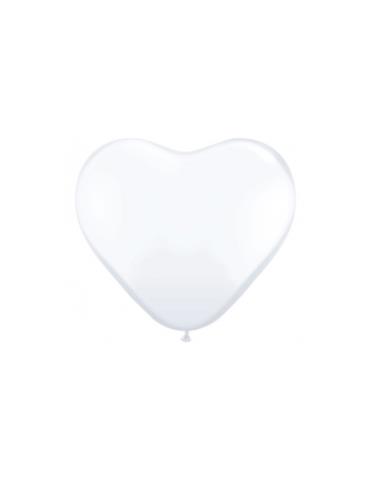 Balony 10"" Serca, Pastel biały, 6szt.