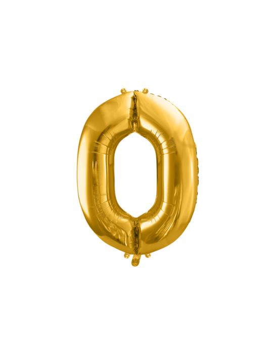 Balon foliowy Cyfra ""0"", 86cm, złoty