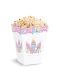 1Pudełka na popcorn Jednorożec 512328 3szt. Urodziny Piknik Garden Party