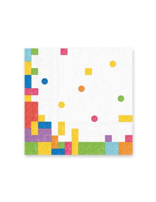 1Serwetki papierowe Klocki 10szt 129456 Urodziny Piknik Grill Garden Party