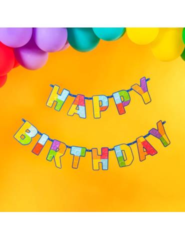 1Baner Happy Birthday Klocki 129470 Urodziny Grill Garden Party Piknik