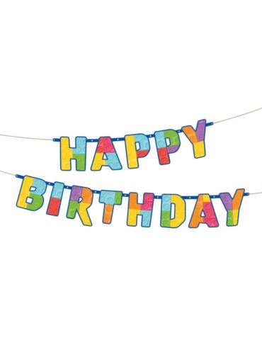 1Baner Happy Birthday Klocki 129470 Urodziny Grill Garden Party Piknik