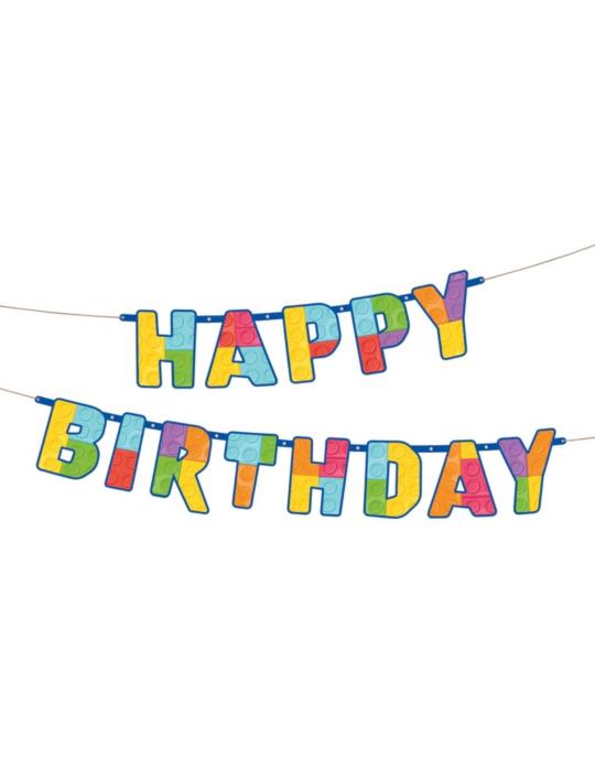 1Baner Happy Birthday Klocki 129470 Urodziny Grill Garden Party Piknik