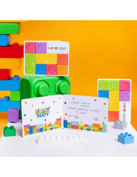 1Zaproszenia urodzinowe Klocki 129517 Urodziny Grill Garden Party Piknik