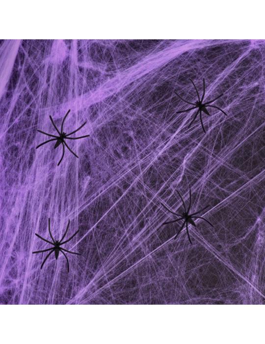 1Pajęczyna Halloween fioletowa 512546 XXL 200g Halloween Andrzejki Zombie Party