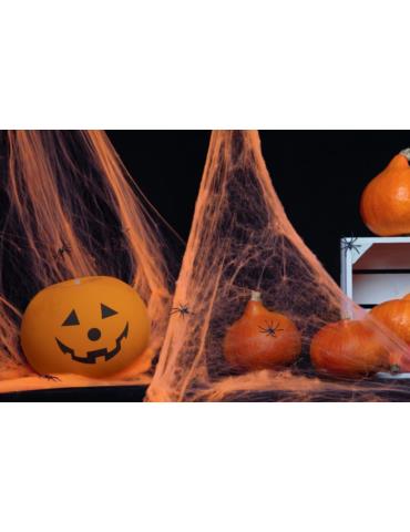 1Pajęczyna Halloween pomarańczowa 512545 XXL 200g Halloween Andrzejki Zombie Party