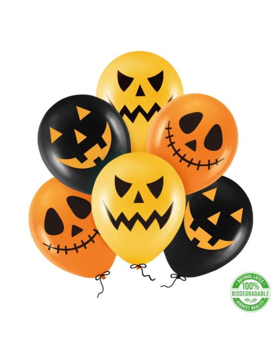 1Balony lateksowe Strachy 6szt 400643 Halloween Andrzejki Zombi Party