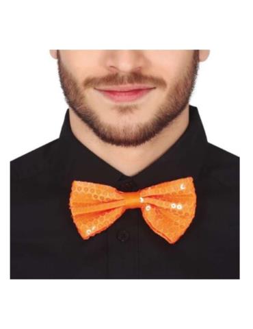 1Mucha z Cekinami Pomarańczowa 53129P neonowa