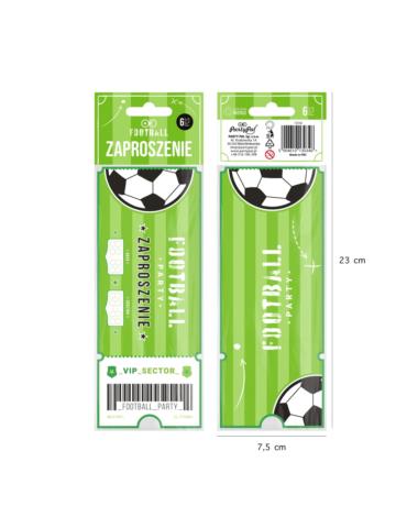 1Zaproszenia Piłka Nożna 130346 urodzinowe 6 sztuk fotball