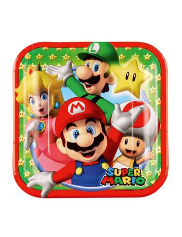 Talerzyki Super Mario Bros 9901536 urodzinowe 8szt. 23cm