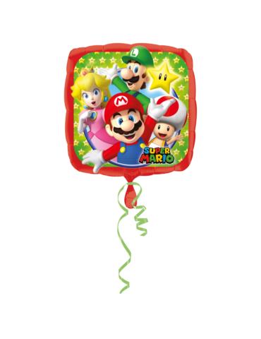 1Balon foliowy Super Mario 43cm 3200875 Bros urodzinowy
