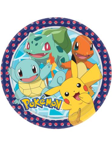Talerzyki Pokemon Pikachu 8szt 9904820 urodzinowe 23cm