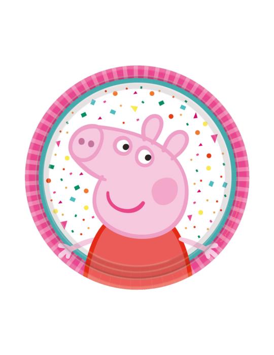 1Talerzyki Świnka Peppa Pig 9906330 urodzinowe 8szt 18cm