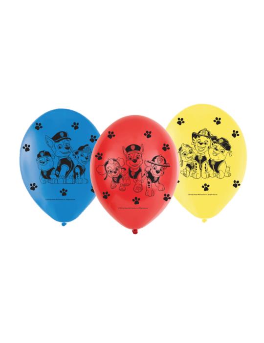1Balony Psi Patrol Paw Patrol 9903825 urodzinowe gumowe 6 sztuk 11 cali