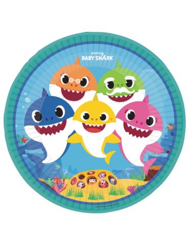 1Talerzyki Baby Shark Rekin 8szt 9909039 urodzinowe 23cm
