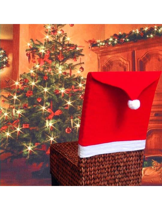1Pokrowce Na Krzesła 6 szt MC47402 Czapka Mikołaja Boże Narodzenie dekoracja