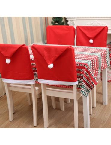1Pokrowce Na Krzesła 6 szt MC47402 Czapka Mikołaja Boże Narodzenie dekoracja