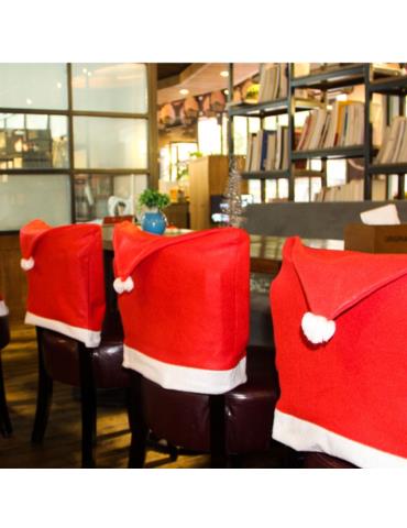 1Pokrowce Na Krzesła 6 szt MC47402 Czapka Mikołaja Boże Narodzenie dekoracja