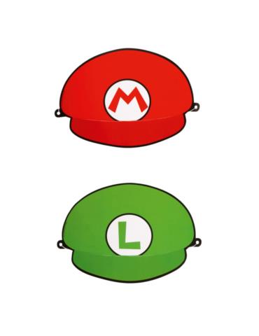 1Czapeczki Super Mario Bros 9901544 urodzinowe 8szt