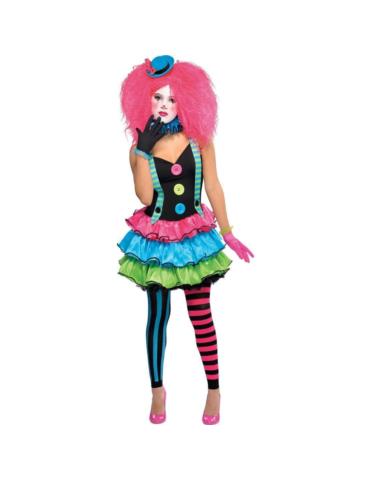 Strój Klauna Kolorowego 999462 170 Sukienka Mima dla nastolatki Pierrot Halloween