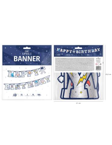 1Baner Happy Birthday Kosmos 129845 urodzinowy 220 cm