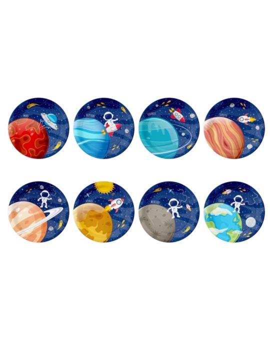 1Talerzyki Kosmos 8 sztuk 129746 urodzinowe papierowe 18 cm