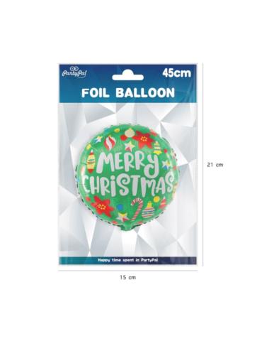 1Balon Merry Christmas Foliowy 460704 45 cm dekoracje świąteczne
